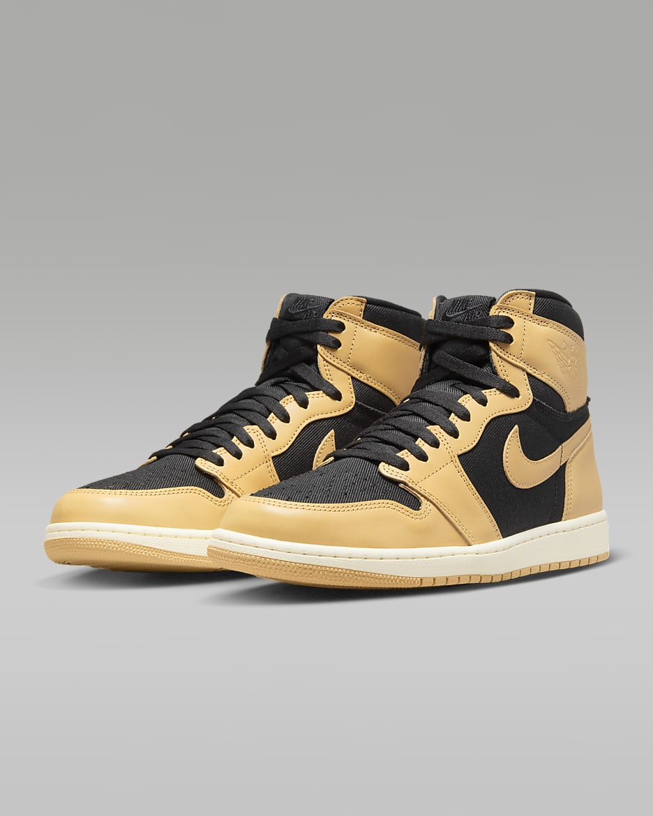 Jordan 1 tan and black discount
